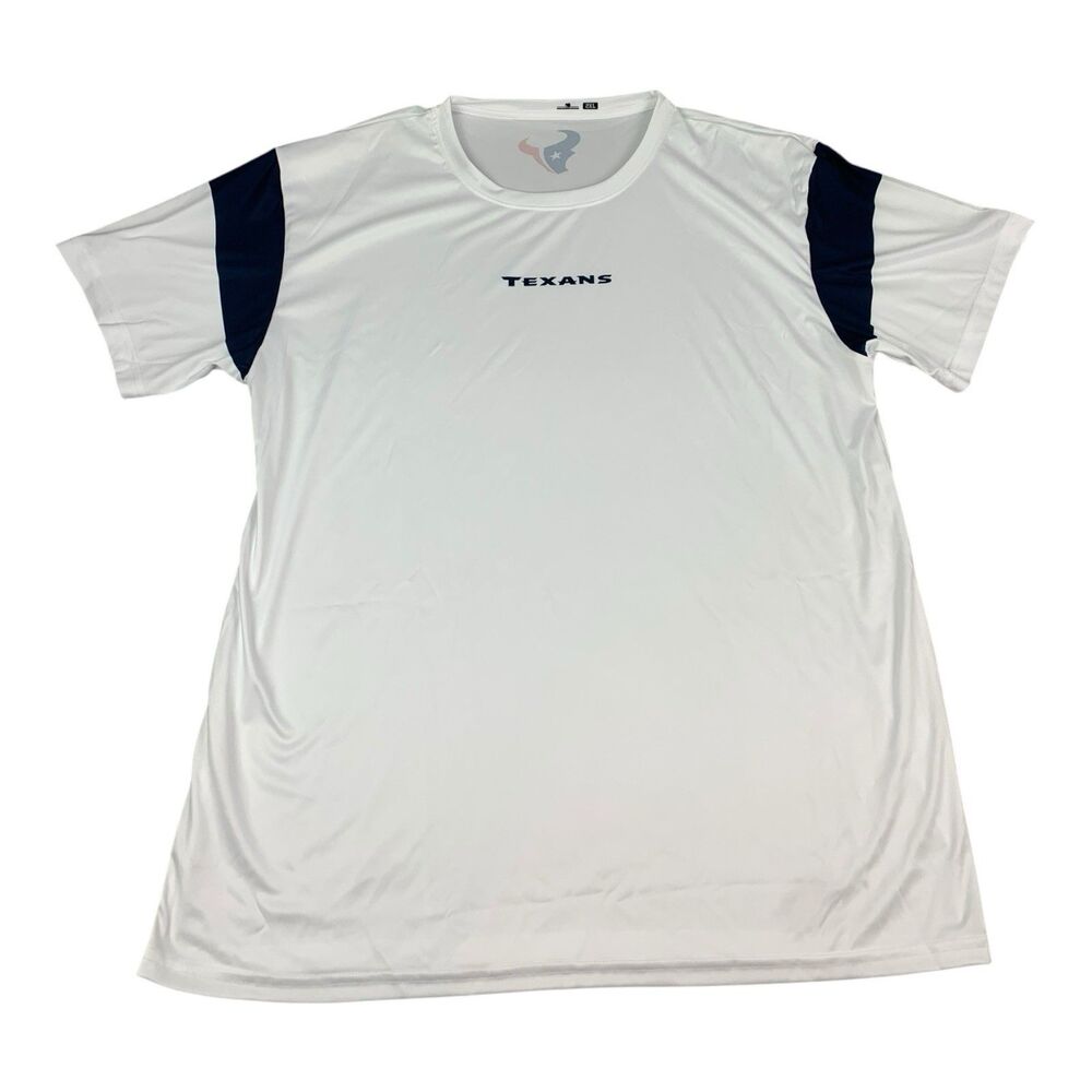 Houston Texans NFL White Performance Tee Shirt Moisture Wicking Men’s 2XL